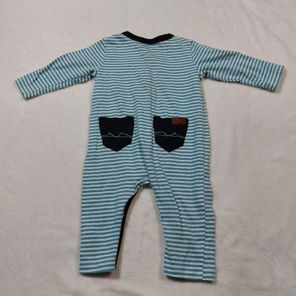 7 for All Man Kind Striped Romper Size 3-6 Months